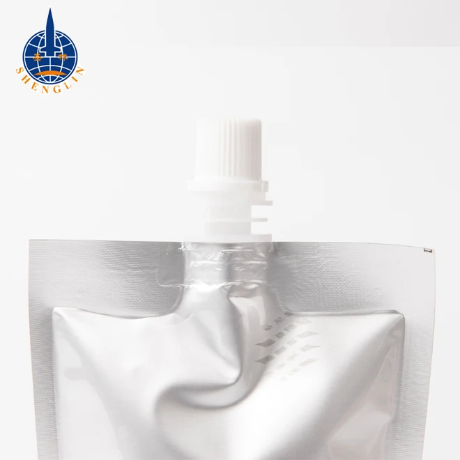 Custom aluminum foil heat seal liquid drink packaging pouch bag with spout