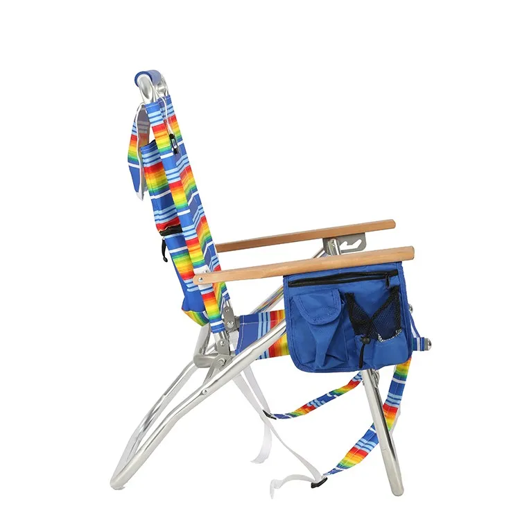 Outdoor Lounge Aluminum Beach Chair Portable Folding Camping Chair Backpack