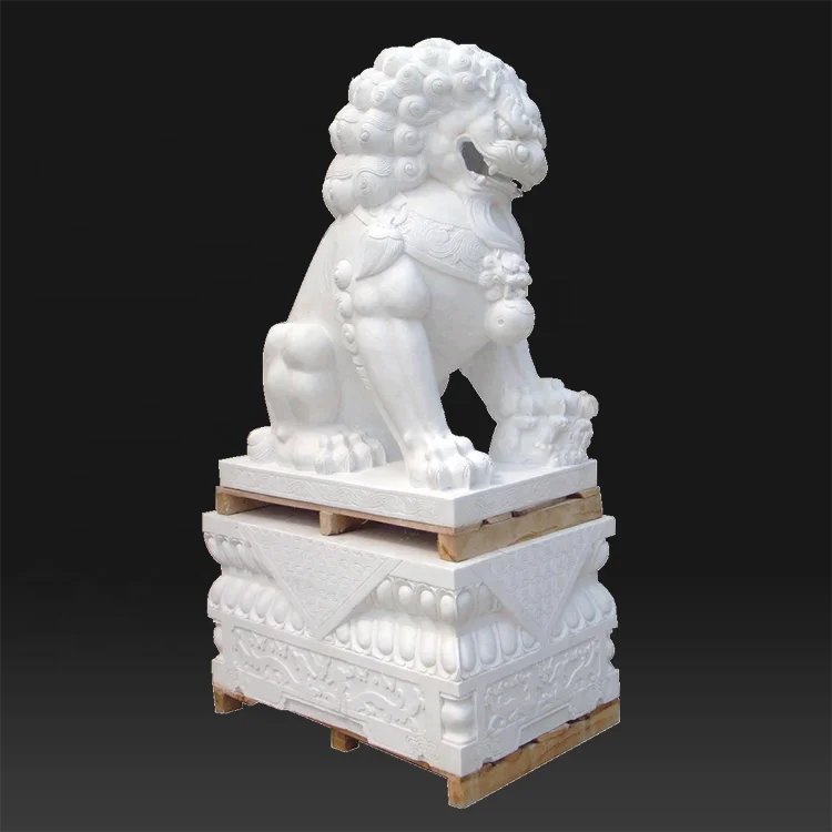 Garden decorative life size granite Chinese stone lion statues sale