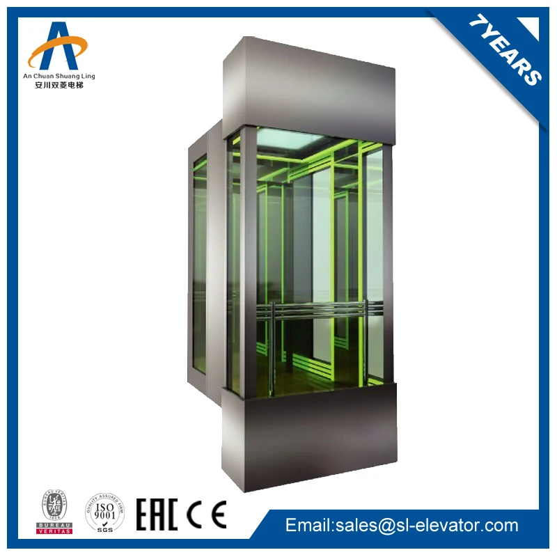 New outside  panoramic small shaft Panoramic Sightseeing glass elevator