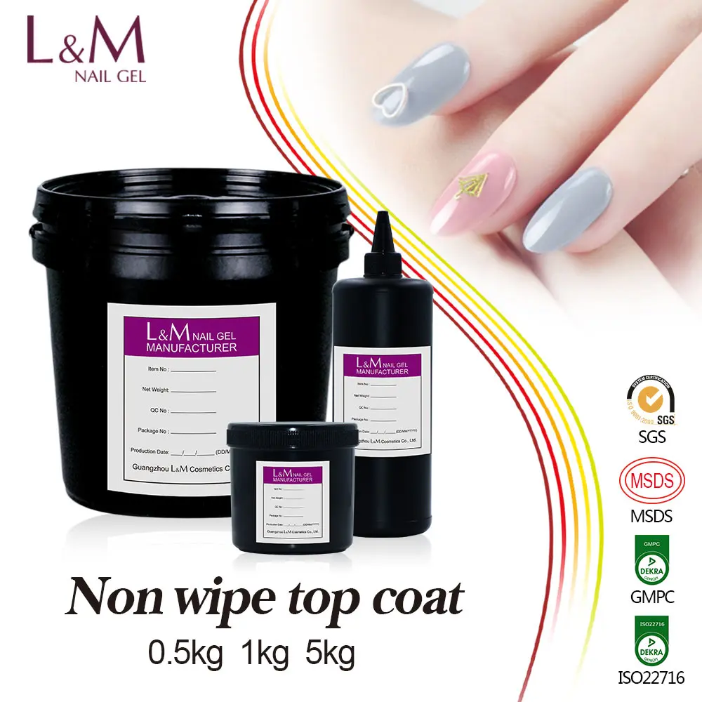 L&M nails supply Wholesale gel polish UV Base Top Coat Gel Bulk package
