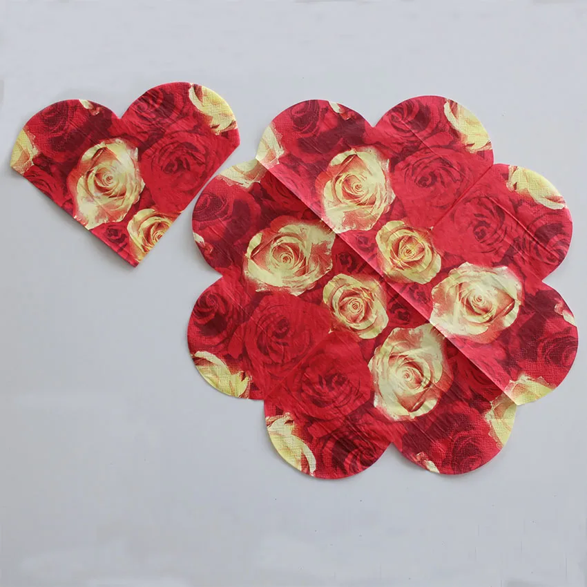 20 count Heart shape decoupage paper napkin for sale