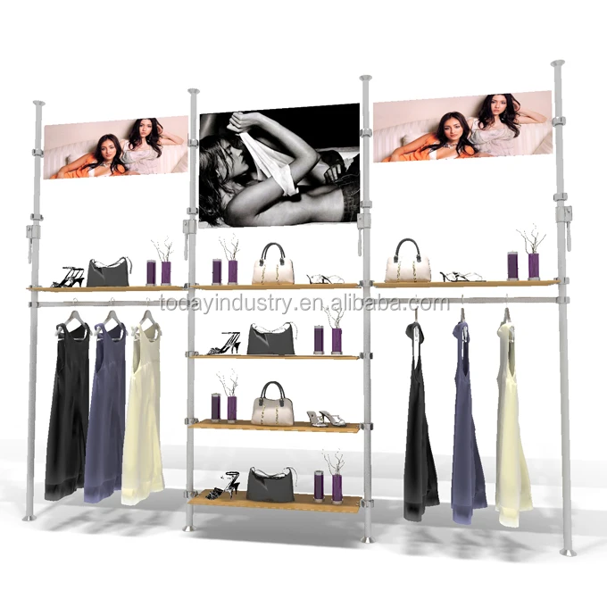 clothing displays trade shows/Shop display rakcs, men clothes store fixtures and displays