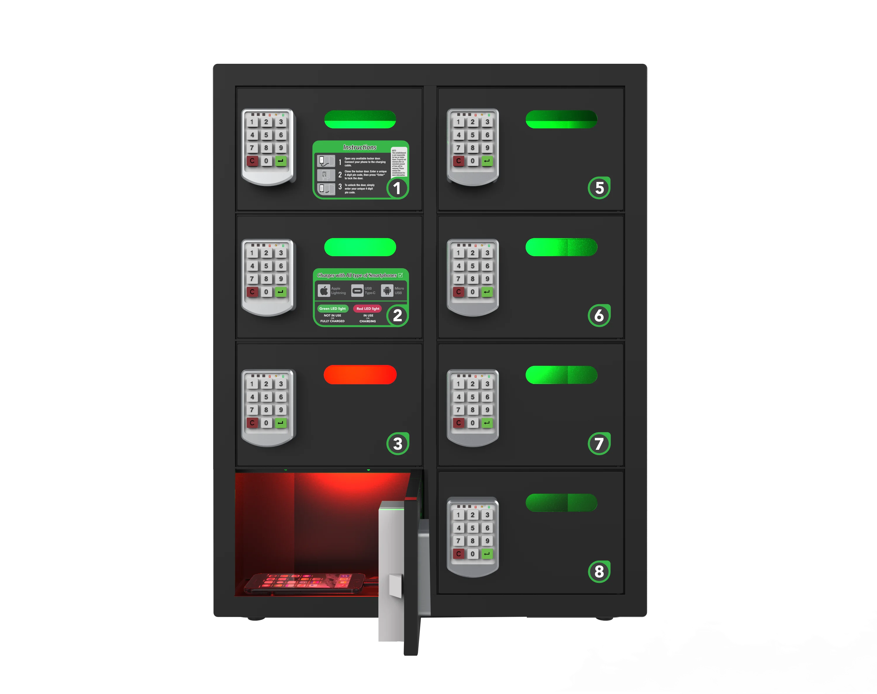 Top Sale Mobile Phone Oread 8BAY Secure Charging Locker for Hotel