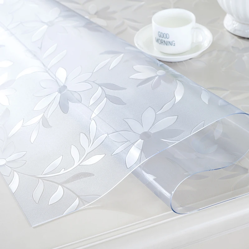 Printing PVC Transparent Plastic Table Covers Sheet  Waterproof Wholesale Tablecloth Roll For Home