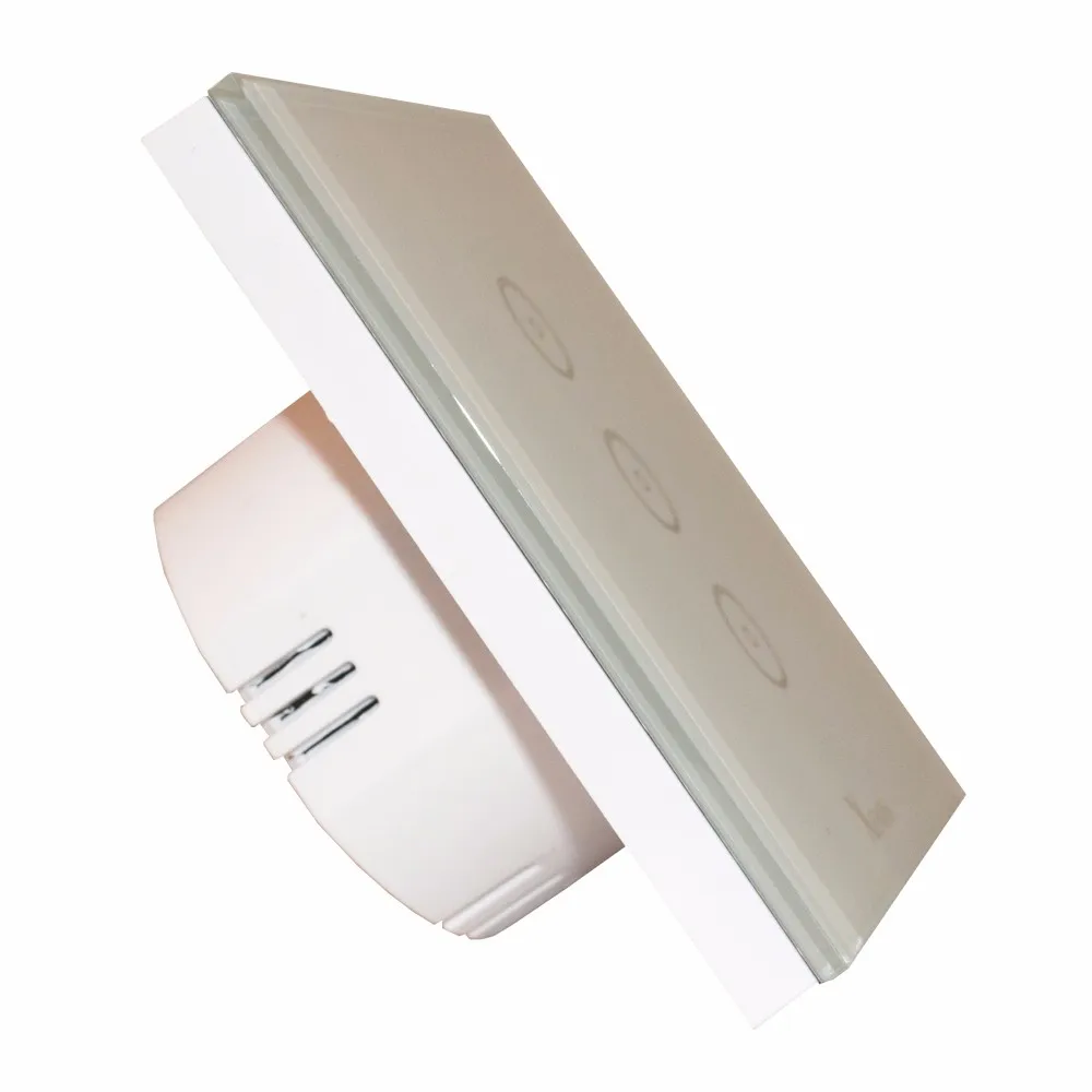 Mobile Phone Wireless Remote  Smart Touch Switch Panel Smart Light Switch White 1/2/3 Gang UK Standard