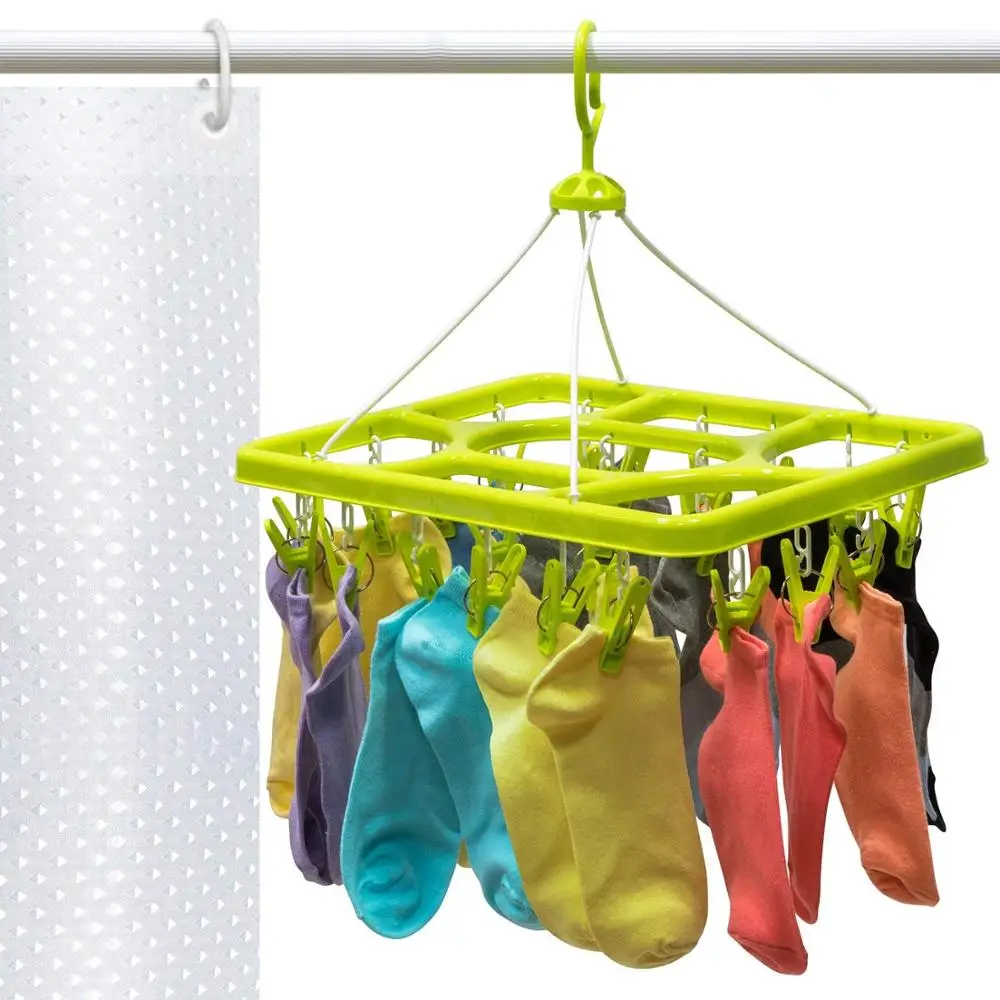 Clip and Drip Clothes Drying Hanger
