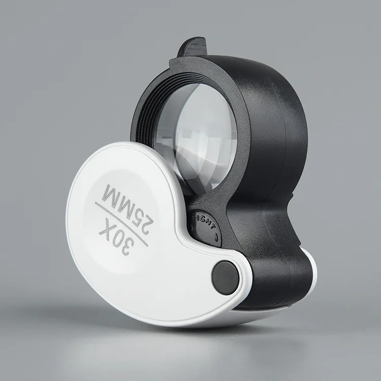 Eye Magnifier Diamond Coins Stamp Loupe  jewelry  magnifying glass manufactures with light 30x