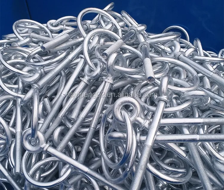 Hot dip galvanized Forged steel Eye Bolt with Round Ring for Pole Link Accessories