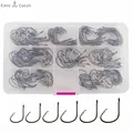 150pcs 7381 High Carbon Steel Fishing Hooks Sea Fishing Sport Circle Bait Fishhooks Set With Box