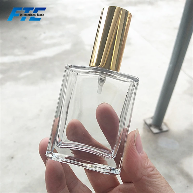 Rose Gold Perfume Bottle 30ml 50ml 100ml Rectangular Screw Neck Perfume Bottle