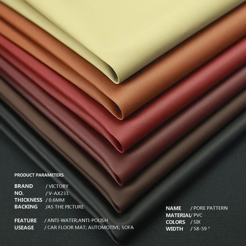 pu material vinyl fabric pvc leather for car floor mat roll