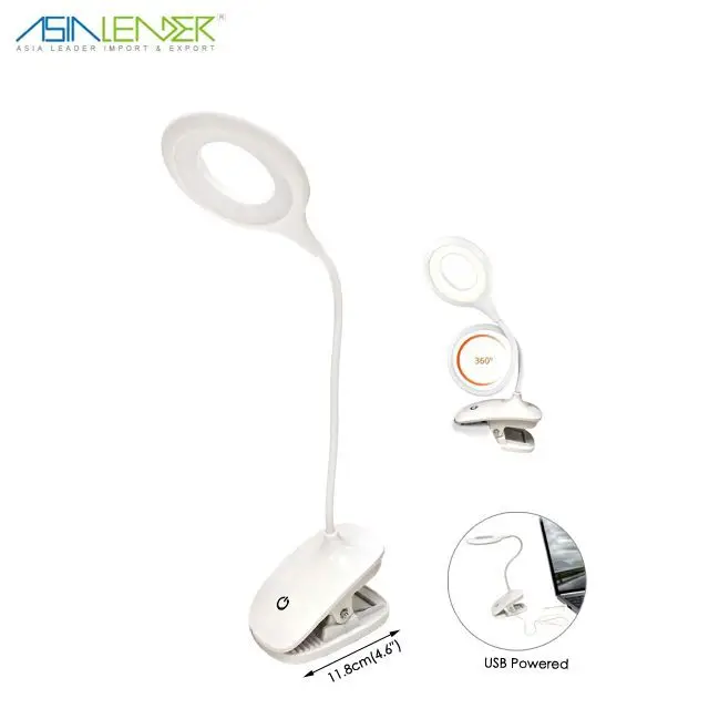 BT-6362 Rechargeable Led Clip on Light, 3 AAA Battery Portable Book Light w/ 3 Brightness Level, 360 Degree Flexible Touch Lamp