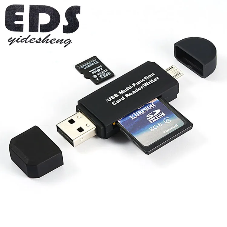 
USB 2.0 USB A M icro USB Combo to 2 Slot TF SD Type C Card Reader Universal 3 in1 OTG Type-C Card Reader for Smartphone PC 