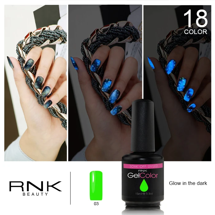 15ml Luminous Luminescent Soak Off Dark Nail Art Varnish Gel Nail Polish Top Gel