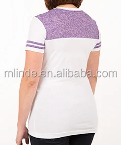 100% Polyester V-neck T-shirt Wholesale Custom Made in China Fashion Apparel District Juniors Varsity Bulk V-Neck T-shirt