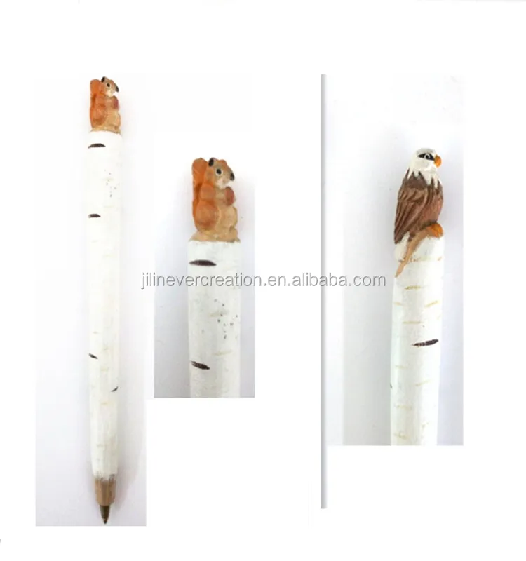 promotional hand carved wooden pen
