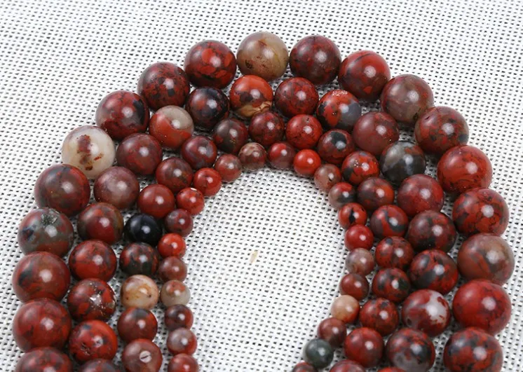 Made In China 12mm Natural Poppy Jasper Loose Stone Beads