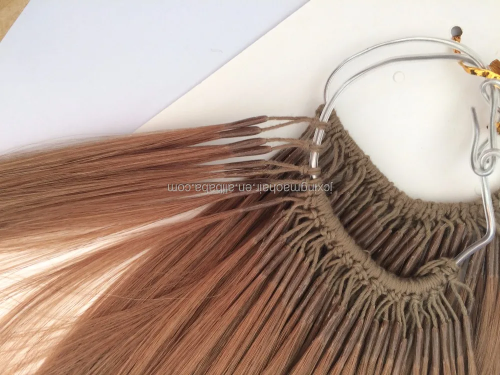 Thick Ends Human Hair Remy Cotton Thread  with Twins I-tip Extensions Korean Knotted Hair Extensions