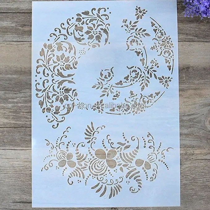 
Environmental protection PET material DIY Decorative Stencil Template for Painting on Walls Furniture Crafts 