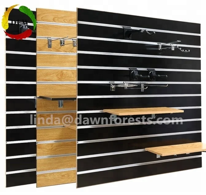 natural wood veneer, PVC foil, paint or lacquer faced slot MDF/slatwall