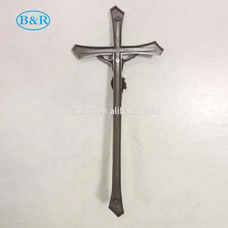 BD001 tombstone decoration bronze cemetery ornament cross crucifix