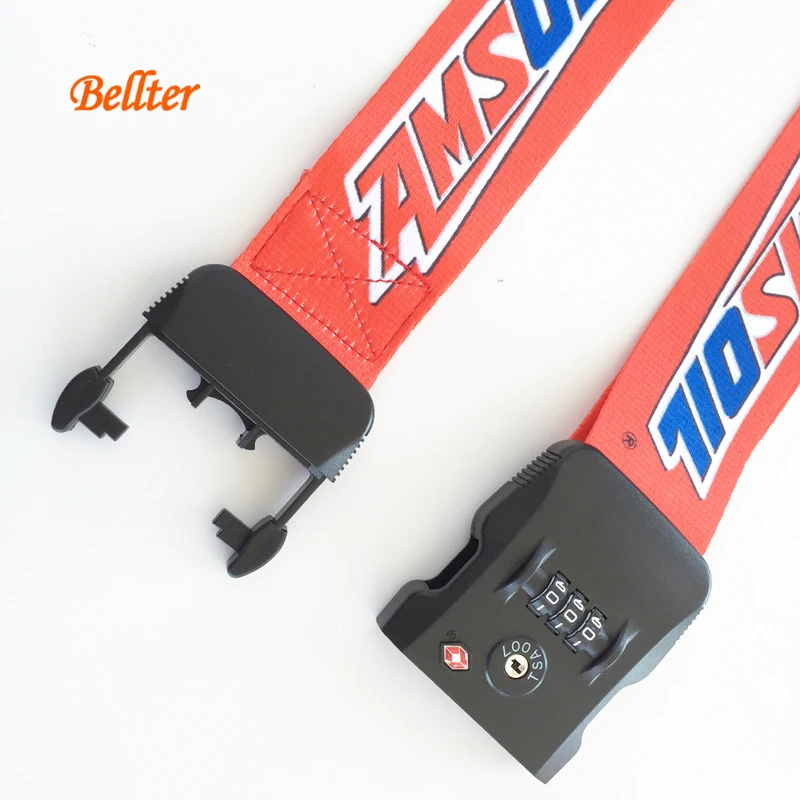 Prime Quality Promotional Customized Logo Adjustable Travel Luggage Strap with TSA Lock