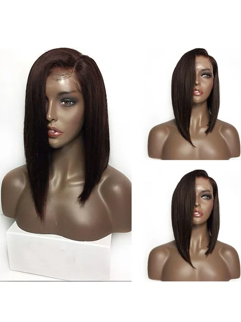 
Short side part straight lace front wigs 