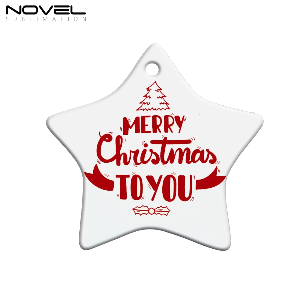 Sublimation Custom Printing Blank Ceramic Christmas Tree Ornament