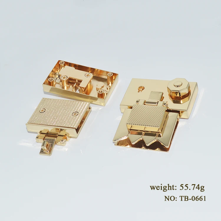 Guangzhou wholesale market bag metal push button lock metal push open lock for handbags