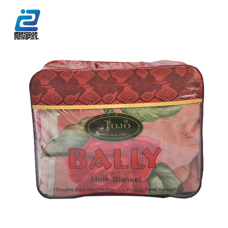 hot sale Wholesale high quality cheap plastic pu and PVC blanket/quilt packaging bags with zipper