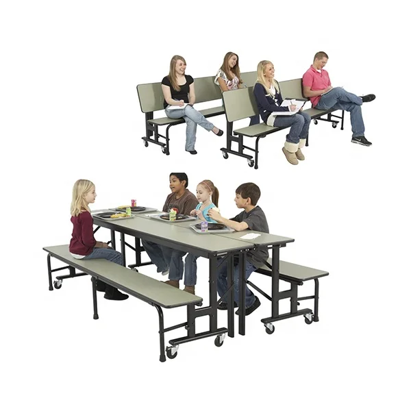 Modern School Cafeteria Table Convert Table Auditorium Bench Outdoor Folding Mobile Canteen Table