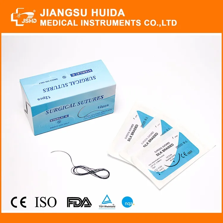  Неабсорбируемые шелковые плетеные хирургические швы