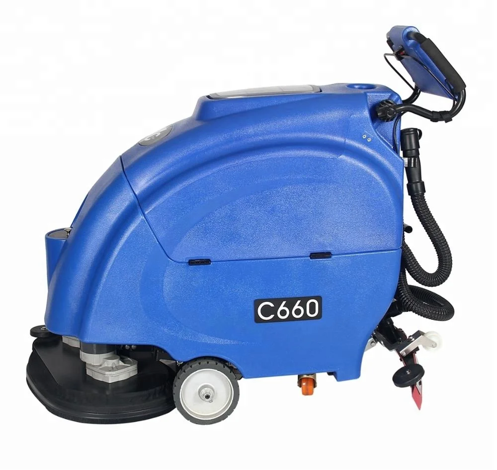 C660 industrial dry battery power automatic floor cleaning machine with Italy Ametek suction motor dry cleaning machine