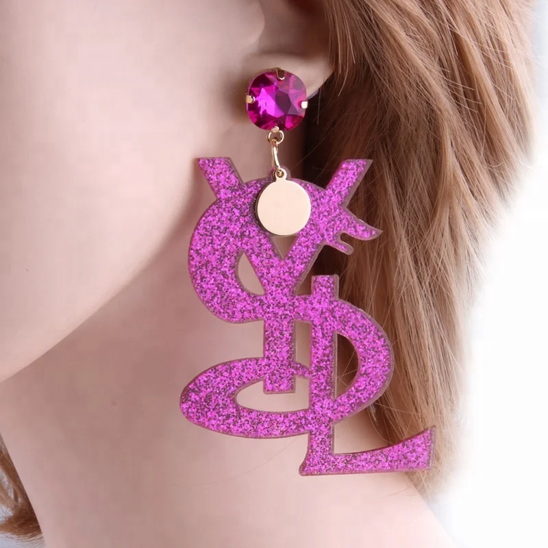 
NeeFu WoFu Drop Leopard print Earrings Letter Earrings Resin Band Big Earring For Woman Large Long Brinco Ear Oorbellen Gift 