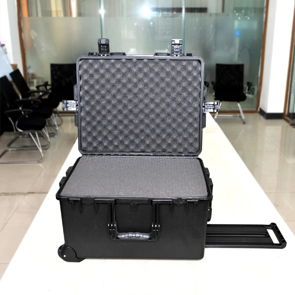 M2750 Customized logo low price hard plastic trolley toolbox with wheels and foam