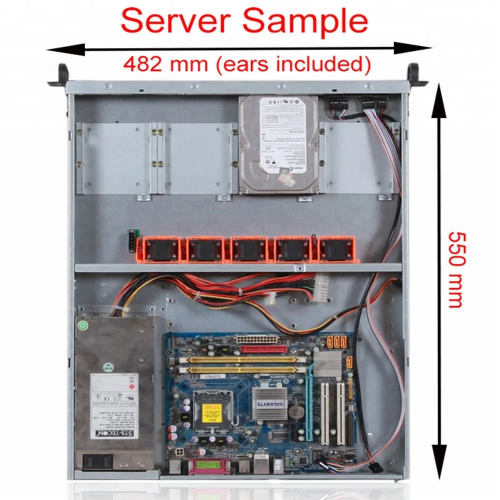 PC Computer Industrial Rack Mount Server Chassis Case 1U 19 inch