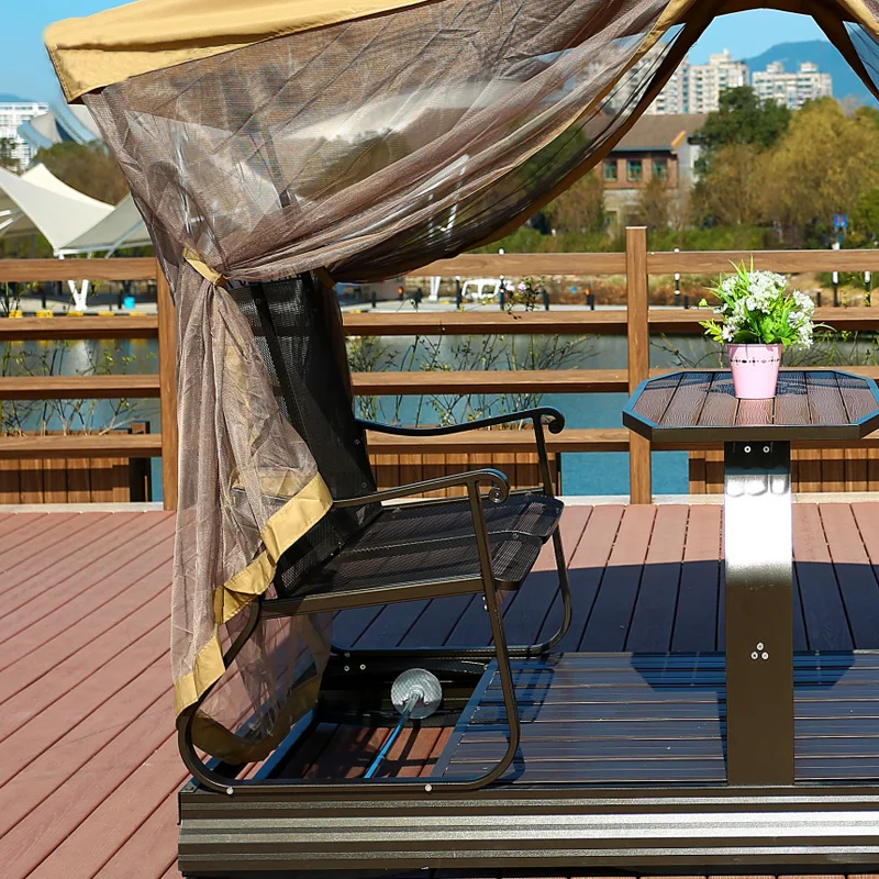 
New Hot Cheapest Aluminum Outdoor Swing Chair Garden Patio Beach Lounge 4 Seater Pool Leisure Out Door Lounger Furniture Chairs 