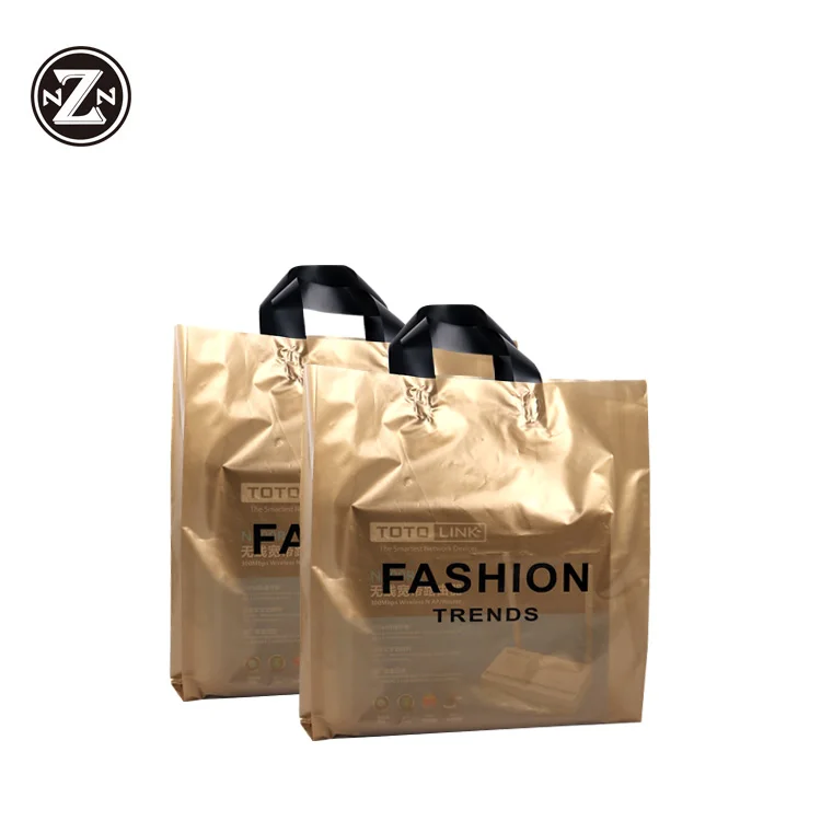 
custom print own logo pe po plastic bag shopping carry bag with handle 