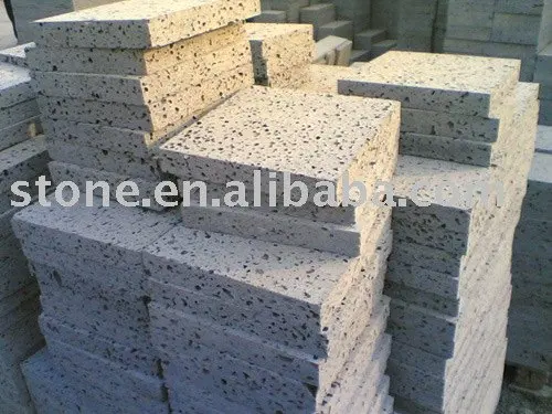 Черный серый вулканический камень, лавовый камень, Базальтовый Камень с большим отверстием