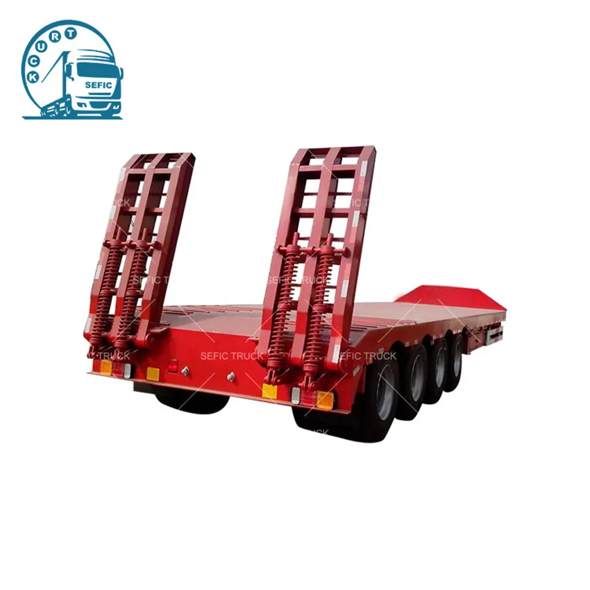 
Side extension bulldozer transport lorry trucks low bed semi trailer for sale 