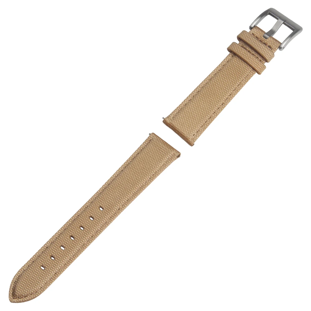 Hot Sell Sand Nylon+Leather Sailcloth Watch Straps Fabric Watch Bands in 18mm/20mm/ 22mm with Brushed Buckle From CONKLY