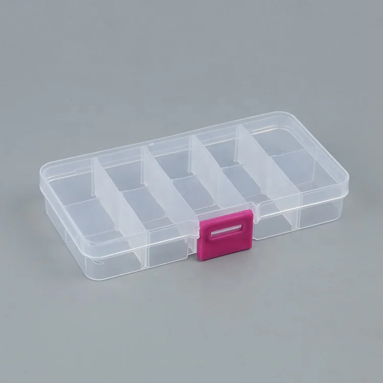 
Hot sale in Europe and America 10 grid plastic compartment storage box bead storage box plastic 