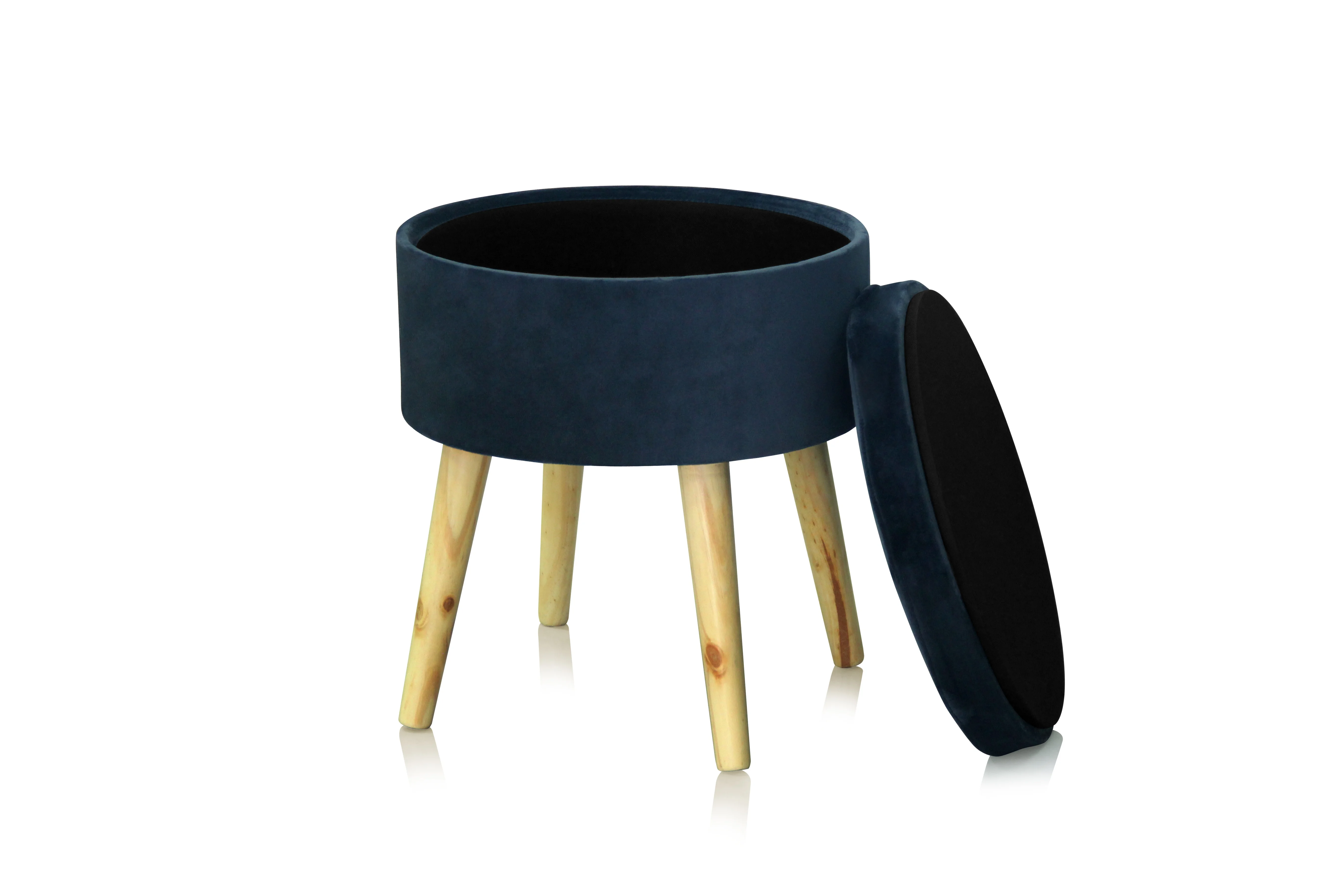 Круглая бархатная подвесная коробочка с 4 деревянными ножками