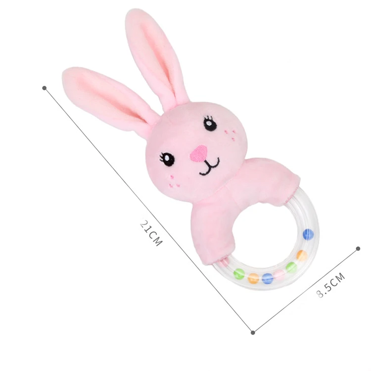 Sheep Fox Rabbit Loop Plastic Rattle Ring Babies toy B004