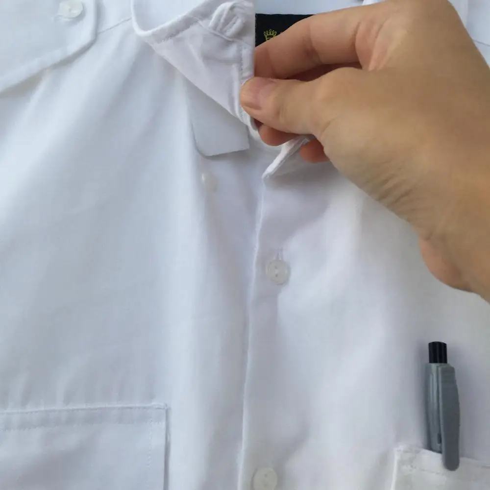 Wholesale Security Long Sleeve Dress shirts  Pilot White Dress Shirt for Men