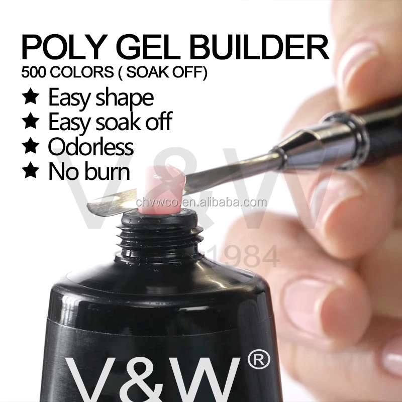 VW Oem Private Label 15ml Quick Extension Acryl Gel Set Glitter Color Soak Off Poly Nail Gel Polish Kit 30ml Builder Uv Gel