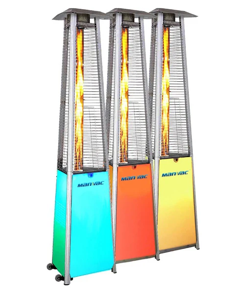 Cheap Price Outdoor Flame Tower Pyramid Patio Gas Heater with LED Lighting