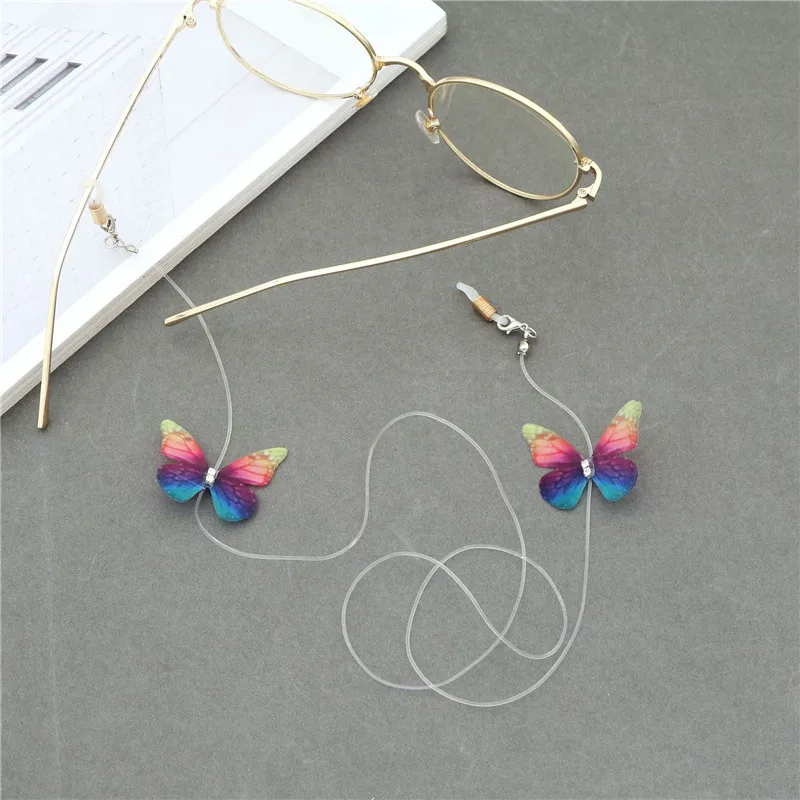 Женские солнцезащитные очки с бабочкой цепочка для очков со стразами