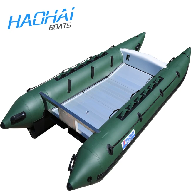 Быстро надувная алюминиевая лодка-катамаран на 6